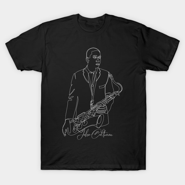 Coltrane's jazz line art (bright line) T-Shirt by comecuba67